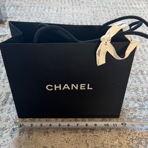 Chanel Black Shopping Bag w Ribbon